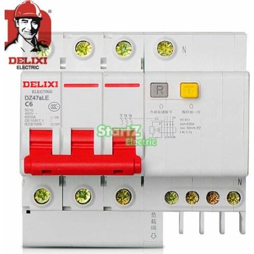 6A 3P+N RCBO RCD Circuit Breaker DE47LE DELIXI