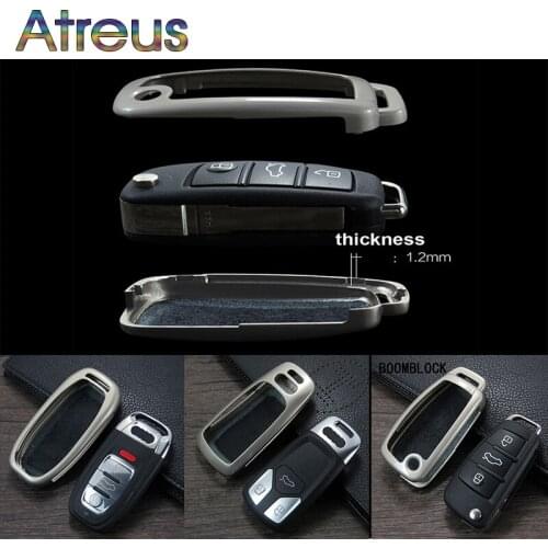 For Audi A6 C6 C7 A4 B6 B7 B8 B9 A3 8V 8p 8L A1 A2 Q5 Q7 Q3 A7 S5 S6 Accessories Zinc Alloy Car Key Case Shell Protection Cover