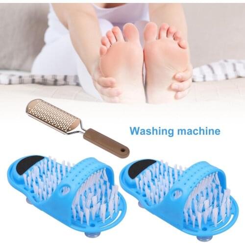 Foot Scrubber Household Bathroom Foot Cleaning Brush Remove Dead Skin Massage Slipper Foot Scrubber Bath Shoe With Brush