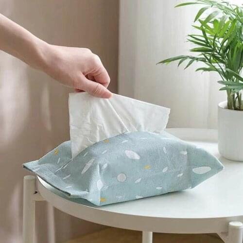 Cotton linen towel cover fabric living room tissue bag Car paper towel bag tissue box tray paper towel package