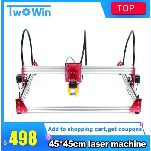 15W DIY Wood Mini CNC Laser Engraver Cutter Engraving Machine 45x45cm Acrylic Aluminum PWM Advanced Toys