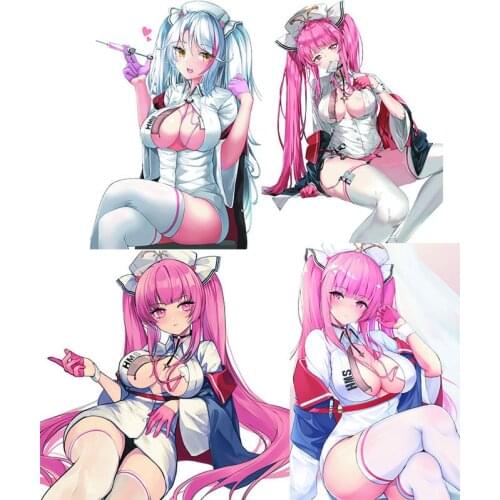 Hot Cartoon Sext Azur Lane Cosplay Moyoron No Bra Nurse Girl Car Sticker Waterproof Auto Accessories for Audi A4 B8 Decal PVC