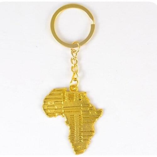 Africa Map Pendant Key Chain Hip Hop Fashion Jewelry