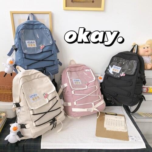 Fashion Nylon Women Backpack Cute Girl School Bag Teenager Girls Kawaii Casual School Backpacks