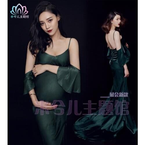 Pregnant Maternity Women Photography Fashion Props Dress Romatic Fancy Baby Shower Free shipping shoulderless