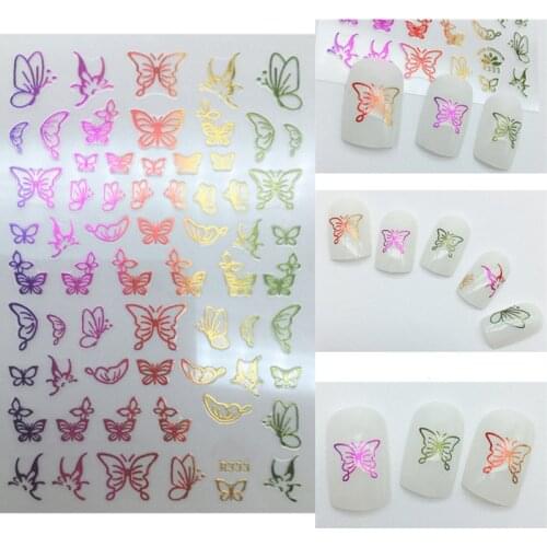 1 Sheet Nail Sticker Curve Stripe Lines Nails Stickers Strawberry Flowers Stickers Nail 3D Art Stickers