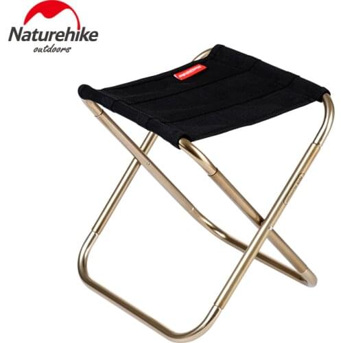 Naturehike Stool Folding Chair Outdoor Aluminium Alloy Fishing Chair Barbecue Stool Portable Hiking Outdoor Backrest Ultralight