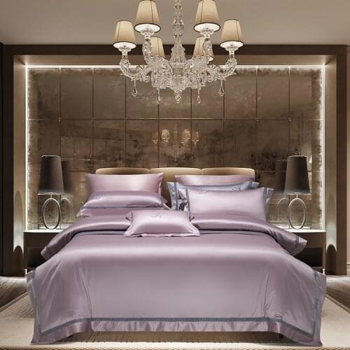 New 4Pieces Queen King size Bedding set 1400TC egyptian Cotton embroidery bedlinen Bedsheet set Duvet cover Pillowcase