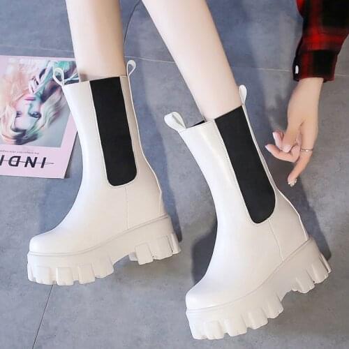 New Luxury Chelsea Boots Women Ankle Boots Chunky Winter Shoes Platform Ankle Boots Slip on Chunky Heel BV Boot Brand Designer