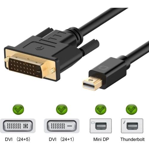 New Mini DisplayPort (Mini DP) to DVI Adapter Cable Fits For Thunderbolt Port