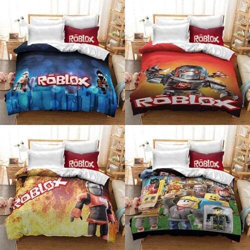 Roblox single bed Quilt cover Pillowcase bedding bag 3D Printed Home textiles Robot Dolls Figure Catoon Decor Polyester Students