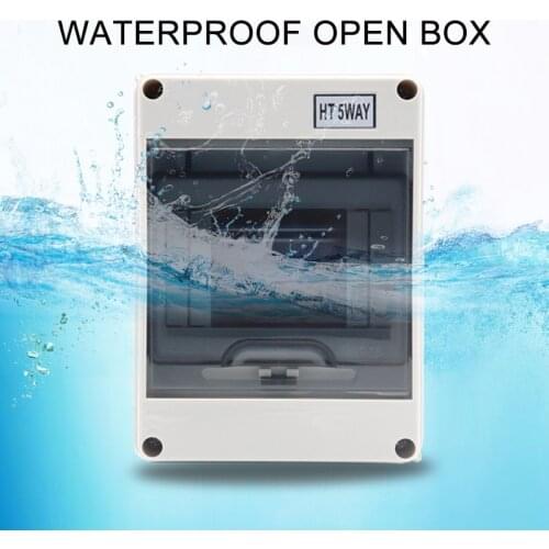 5 Way Plastic Electrical Distribution Box Waterproof MCB Box Panel Mounted Junction Box HT Series