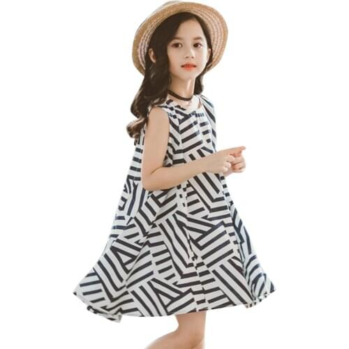 Dress For Girls Striped Dress For Girl Summer Dress For Kids Casual Style Costume For Girls 6 8 10 12 14
