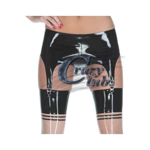 Crazy club_New fashion Women Sexy Latex Bloomers suspenders - two straps in front and two behind with clips