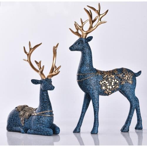 Deer resin crafts home decor resin craft ornaments creative living room TV cabinet ornaments
