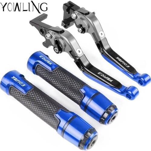 For Yamaha R3 YZF-R3 2015 2016 2017 2018 2019 Motorcycle Adjustable Extendable Brake Clutch Levers Handlebar Hand Grips ends