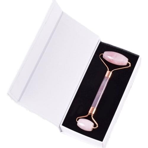 Wholesale Rose Quartz Face Roller Natural Stone Crystal Massager Facial Body Neck Health Skin Care Massage Gua Sha Detox Lifting