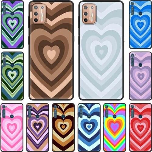 Pink Heart Circle lovely Phone Case For Motorola Moto G9 Play One Fusion Plus G8 Power Lite One Hyper Edge E6s Silicone Cover