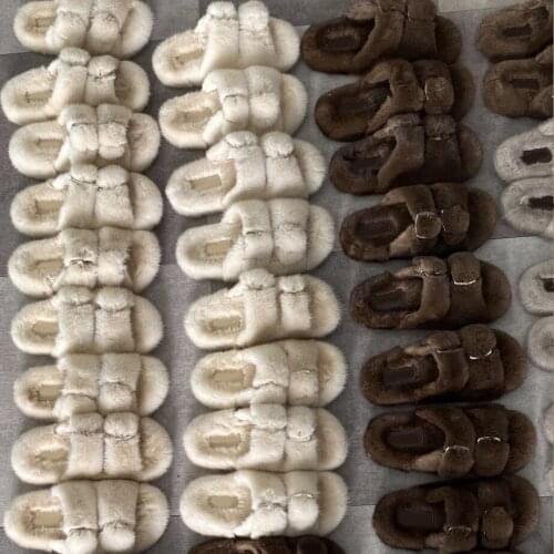 New Arrival Girl Luxury Fluffy Fur Slippers Ladies Indoor,Sandles Women Summer, Mink Fur Slippers ,Womens Sandals Wholesale