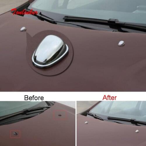 Tonlinker Front Dedicated Sprinkler Cover Case Stickers for Peugeot 2008 2014-19 Car Styling 2 Pcs ABS Chrome Cover Stickers