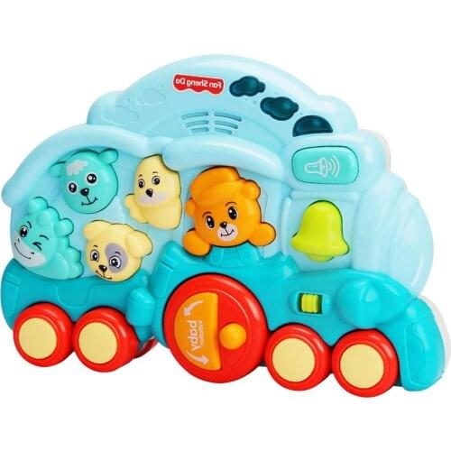Creative Early Education Electronic Organ Music Cartoon Animal Train Toy With Sound Music Light Instrument Educational Toy