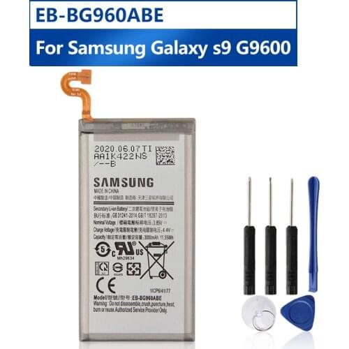 Samsung Original EB-BG960ABE Battery For Samsung GALAXY S9 G9600 EBBG960ABE G960F SM-G960 Replacement Phone Battery 3000mAh