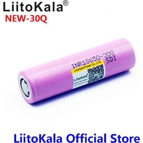 4PCS LiitoKala 100% Original 3.7V INR 18650 30Q 3000mAh Rechargeable Batteries 18650 Battery High discharge