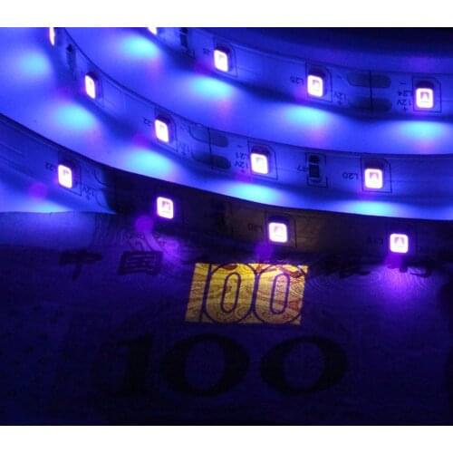 12V UV Ultraviolet 395-405nm led strip black light 5050 2835 SMD 60led/m 120led/m Waterproof tape lamp for DJ Fluorescence party