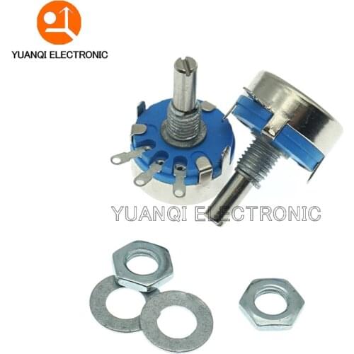 2pcs WH5-1A 470 ohm 3-Terminals Round Shaft Rotary Taper Carbon Potentiometer