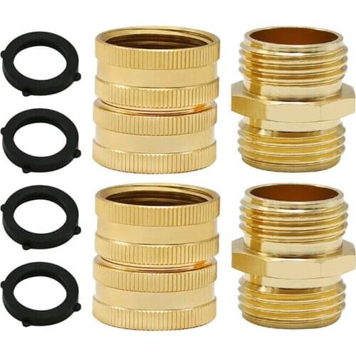 4PCS 3/4" Garden Water Hose Quick Connector Brass Male Female Connect Fitting For Watering Pipe Irrigation Accessories