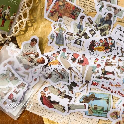 40 pcs/set Retro Posters Romantic Writable Paper Sticker Decoration Diy Ablum Diary Scrapbooking Label Sticker Kawaii Stationery