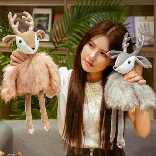 50/72cm Cute Deer With Long Hair Plush Toys Stuffed Soft Lovely Creative Animals Dolls Pillow For Kids Girls Birthday Gifts
