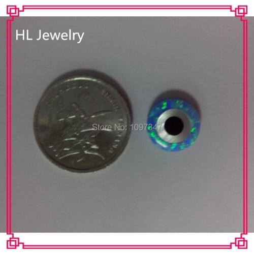 50PCS/Lot 10MM Round Blue Eye Opal Pendant Loose Stone For Jewelry Syntheic Blue Opal Blue Eye