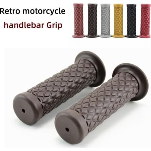 7/8 22mm Universal Motorcycle Modified Handle Grip Retro Handle Rubber Grip For YAMAHA Honda SUZUKI Vintage Moto Accessories