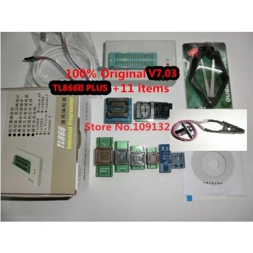 Free Shipping 100% Original New TL866II PLUS Programmer / TL866 Universal MCU Programmer + 11 free Items Replace TL866A