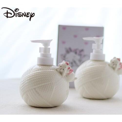 Disney shower gel bottle lovely three-dimensional relief wool texture Mary Cat ceramic bottles of hand sanitizer Packing bottle
