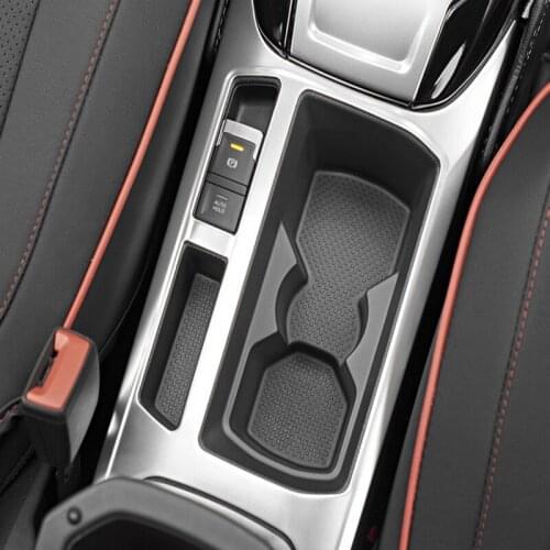 SBTMY Stainless steel Car Central Console Water Cup Cover Frame Panel Trim For Volkswagen Vw T-ROC T ROC TROC 2017 2018 2019