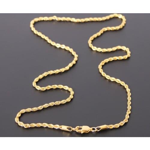 HIP Hop Width 3mm 4mm 5mm Rope Chain Necklace Twisted Gold 316L Stainless Steel Necklaces For Women Men Jewelry Wholesales