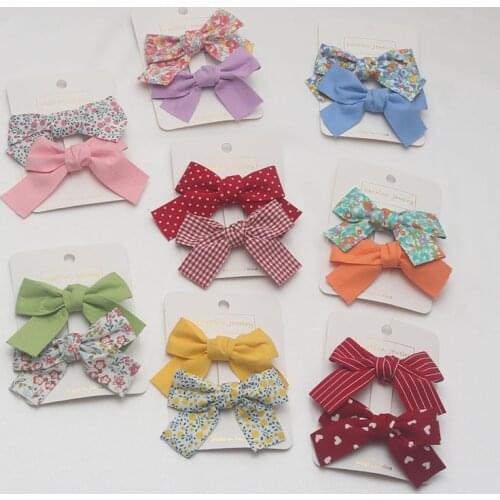 2Pcs/lot Girls Hair Clips Set Children 5cm Hairpins Kids Barrettes Cute Bows Hair Accessories Birthday Gift