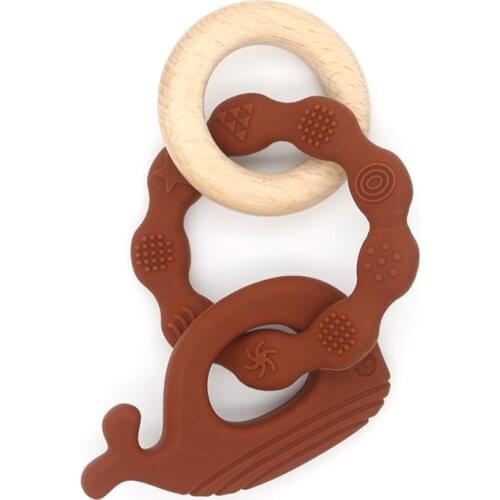 Baby Silicone Teether Toys Cartoon Beech Teething Ring Chewing Teething Toy Food Grade Silicone Newborn Accessories Bebe Teether