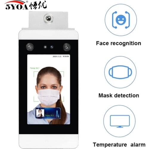 Body Temperature measurement Dynamic Face Facial Recognition WIFI TCP/IP Non Contact Time Attendance and Access Control System