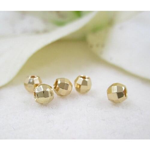 K color Gold color Cut surface bead floating spacer Beads for making jewelry accessories 4*3.5mm 20pcs