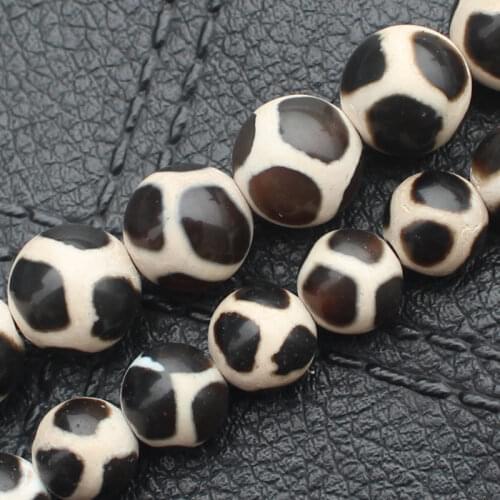 Tibet Black Football pattern Dzi Agate 6-14mm Round beads means ,For Jewelry making, can mixed wholesale