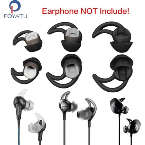 POYATU S/M/L Eartips Tips Earbuds Silicone Eartips For Bose QC30 QC20 SoundSport Wireless Headphone Ear Sleeves In Ear Tips Buds