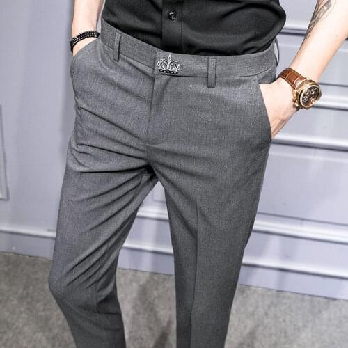 Slim mens casual pants nine-point mens trousers spring and summer thin trousers feet trousers men