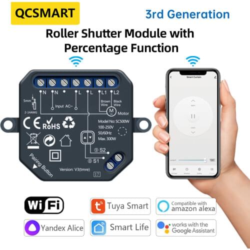 Tuya Smart Home Curtain Switch Relay Module App Remote Control Windows Blinds Percentage Operate Voice Control Google Home Alexa