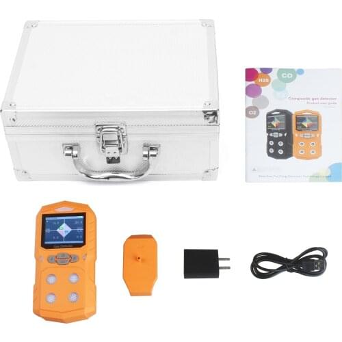 Portable handheld Multi gas Detector 4in1 CO/H2S/O2/EX gas detector with Sound Light