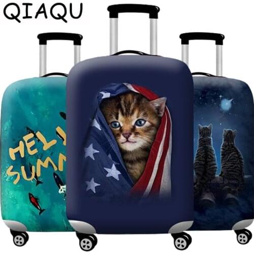QIAQU New Suitcase Cover Thicken animal picture Travel Luggage Protective Cover Apply 18-32 Inch Accessories Cases Dust cover