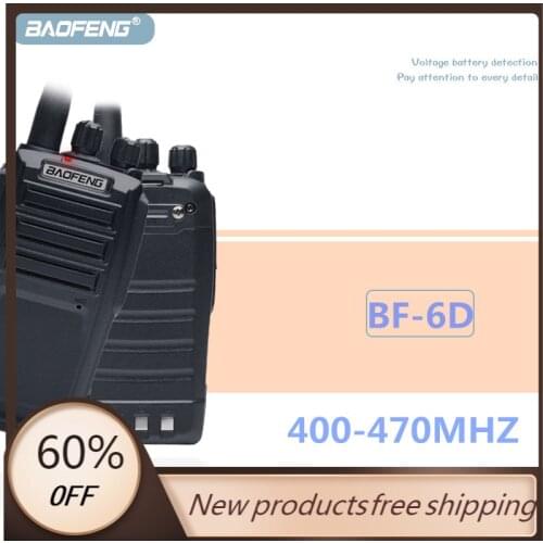 Baofeng UV-6D Walkie Talkie 5W Long Range Two way Radio 400-480MHz UHF Single Band Handheld Radio UV6D Transceiver Interphone