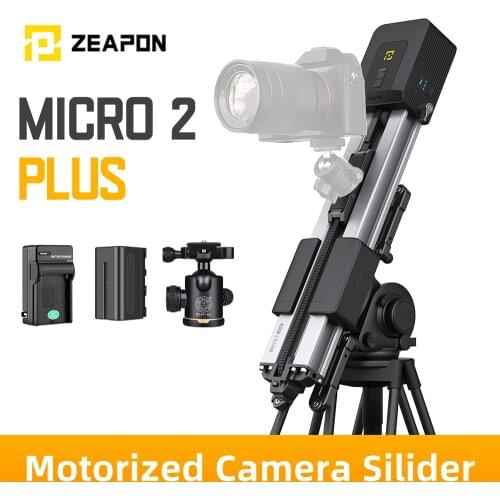 Zeapon Motorized Micro 2 Plus Camera Slider Portable Travel Distance 54cm/21.2in 4.5kg All-Direction Capacity 39 Decibels Motor